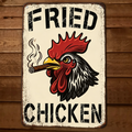 Fried Chicken Funny 420 Rooster Smoking 8x12 Metal Wall Sign Garage Poster