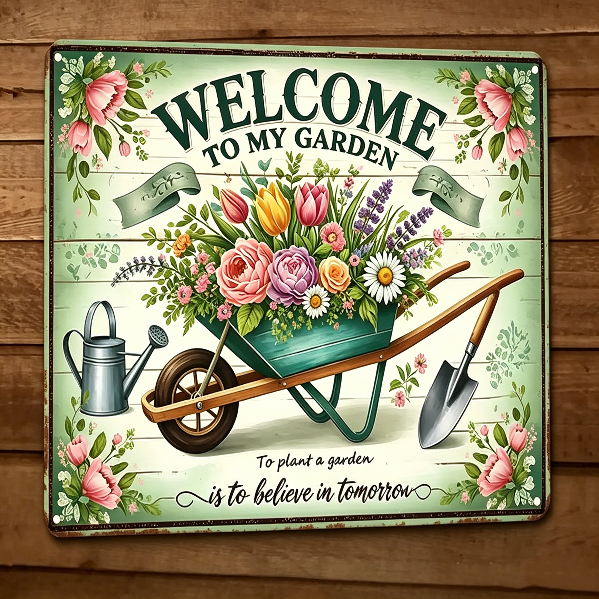 Gardening Gifts Vintage Gardening Signs Welcome to My Garden Tin Sign for Home Garden Greenhouse Living Room Bedroom Yard Cottage Outdoor Decor 8X12 Inch