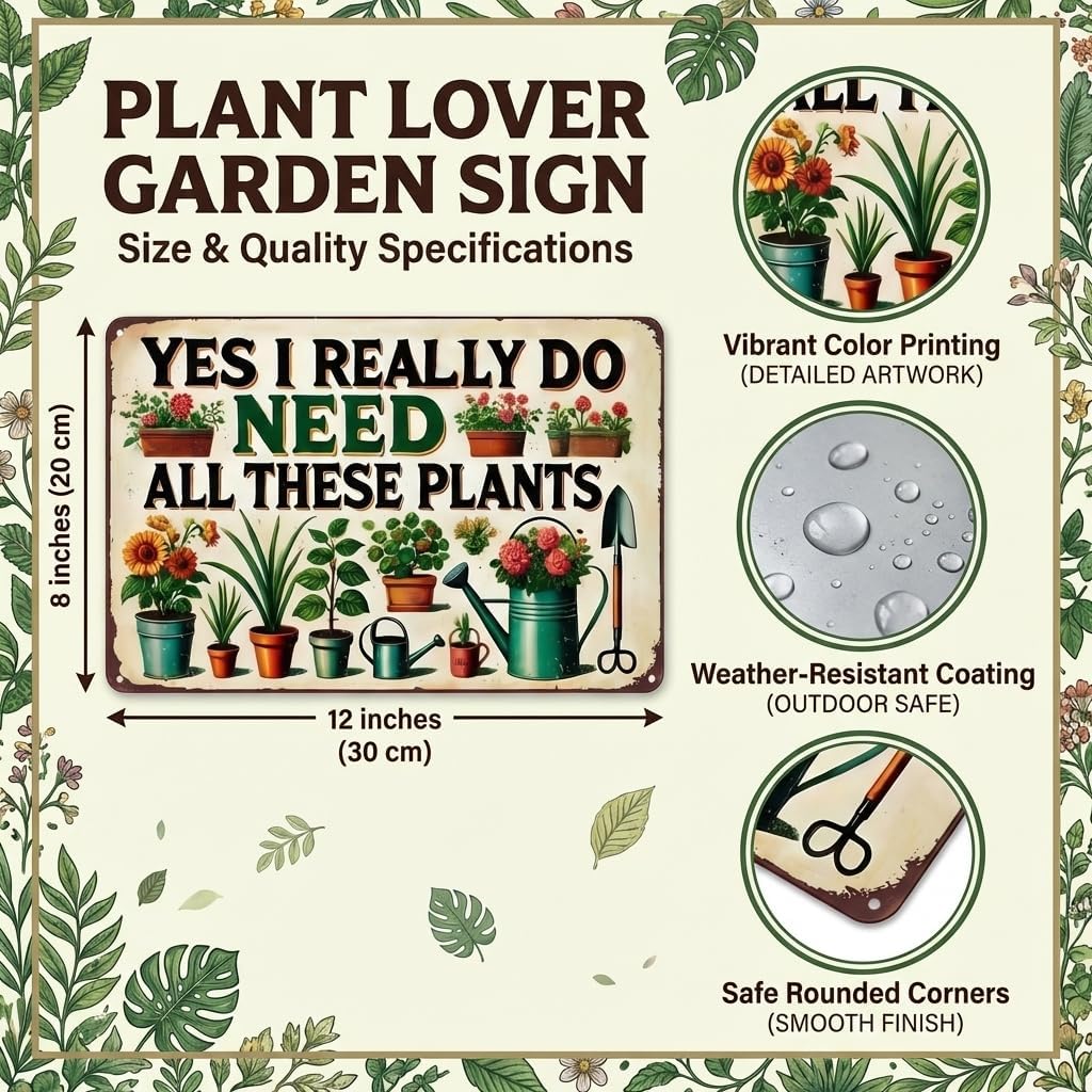 Garden Gifts I Really Need All These Plants Vintage Gardening Signs for Home Garden Greenhouse Living Room Bedroom Yard Outdoor Decor 8X12 Inch