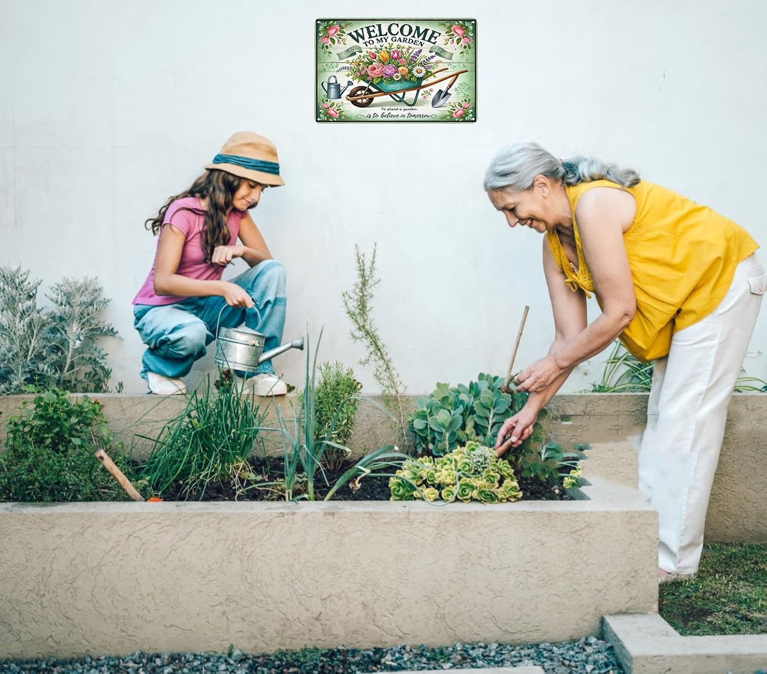 Gardening Gifts Vintage Gardening Signs Welcome to My Garden Tin Sign for Home Garden Greenhouse Living Room Bedroom Yard Cottage Outdoor Decor 8X12 Inch