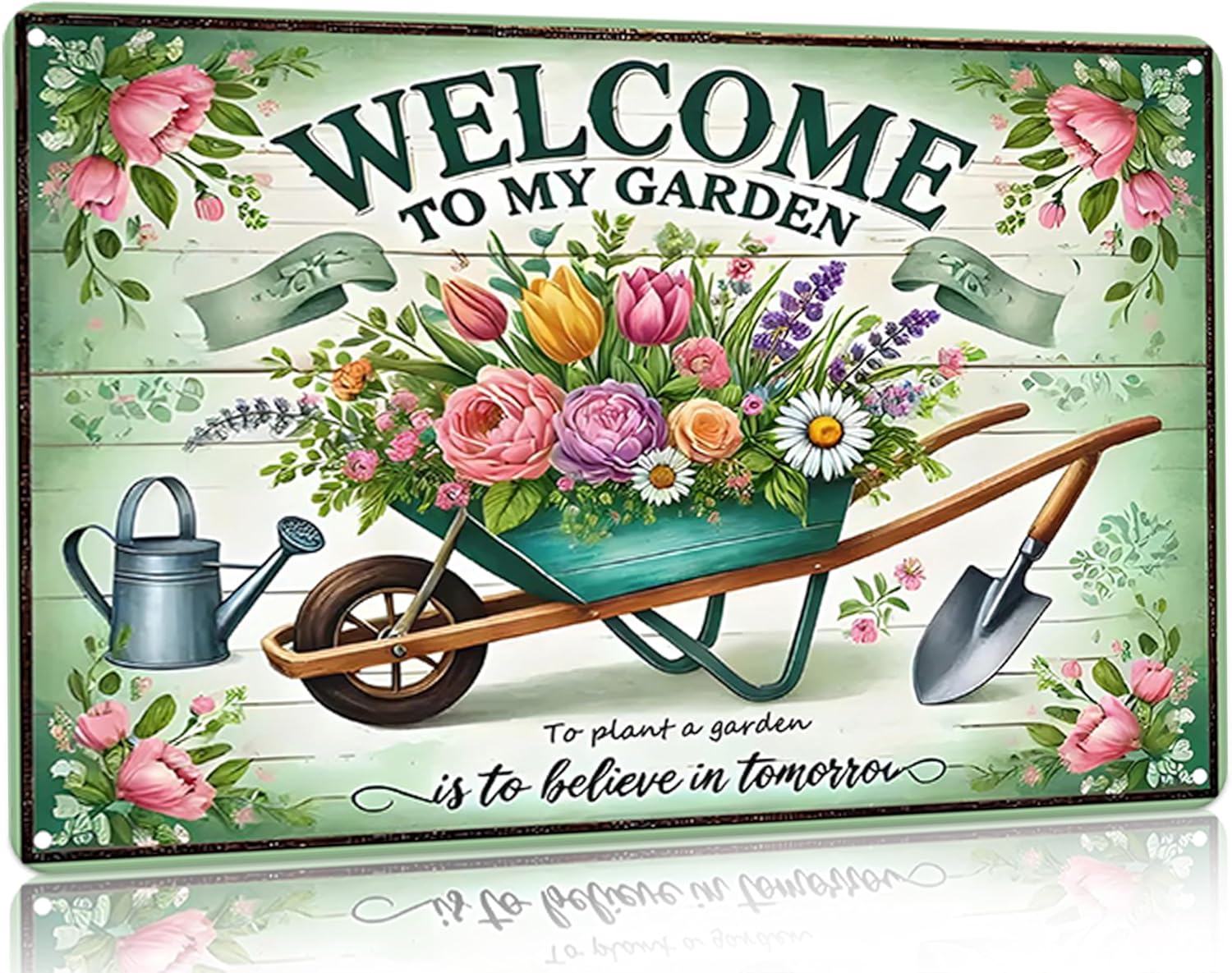 Gardening Gifts Vintage Gardening Signs Welcome to My Garden Tin Sign for Home Garden Greenhouse Living Room Bedroom Yard Cottage Outdoor Decor 8X12 Inch